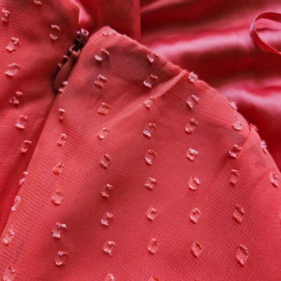 Express Belted Strapless Ruffle Coral Orange Dress Size 0 - Picture 4 of 5